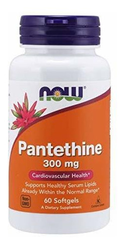 Suplemento Pantetina 300 Mg, Salud Cardiovascular, 60 Cápsulas Blandas
