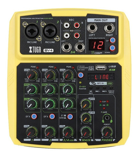 Xtuga Consola Mezcladora Bv4 Con 16 Efectos Dsp Grabar En Pc