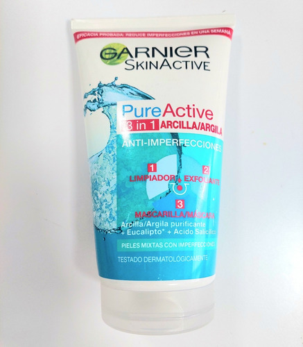 Gel Limpiador Pure Active Garnier Arcilla 3 En 1