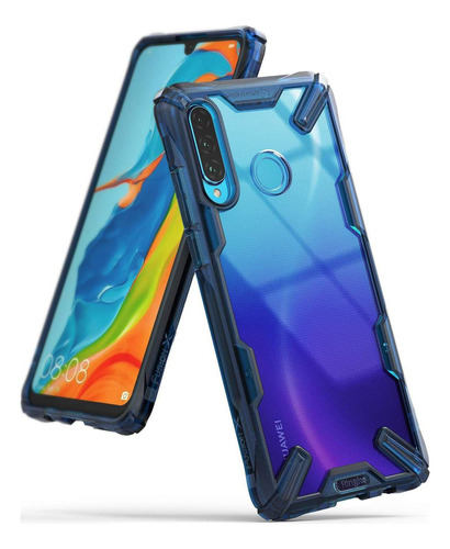 Estuche Funda Ringke Fusion X Para Huawei P30 Lite | Color Azul | Protección Antichoque | Calidad Premium