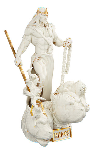 Estátua Hades - Deus Dos Mortos - Estatueta Imagem Plutão Cor Cor Mármore Dourado