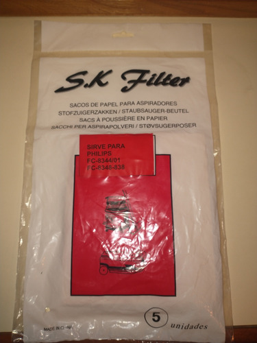 S.k Filters X 5 Bolsas Para Aspiradoras. Paquete Con 5 Filtr