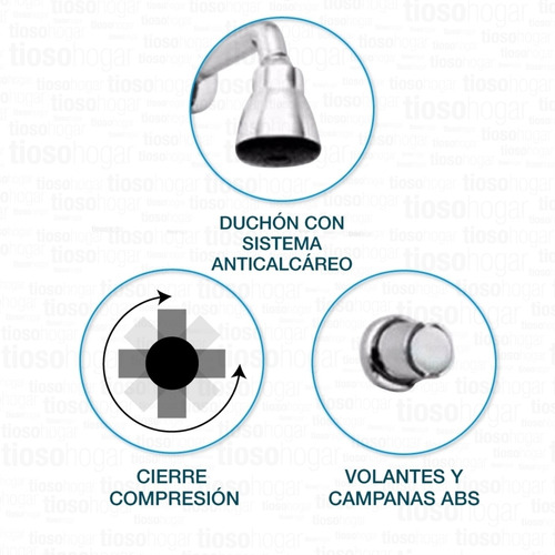 Imagen 4 de 10 de Griferia Ducha Embutir S/transf Aqualaf Aq7000 19035 Cromado