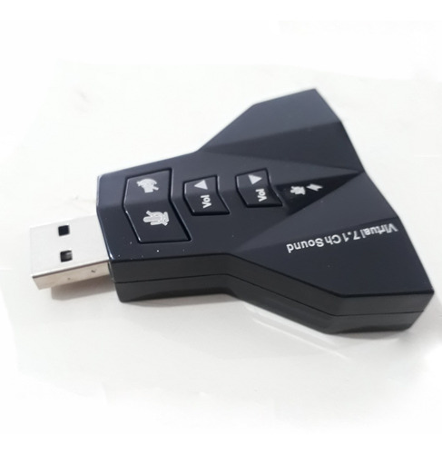 Imagem 4 de 5 de Placa De Audio (som) Usb Com Saida De Fone Duplo 7.1