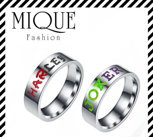 Par De Anillos De Matrimonio Argolla De Harley Queen Y Joker