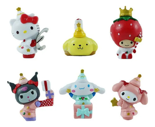 Set 6 Figuras Sanrio Colección Completa Kuromi Cinnamorroll