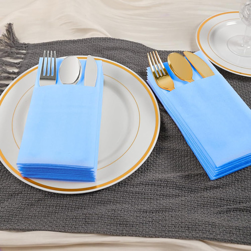 Servilletas Desechables Con Bolsillo Para Cubiertos, 50 Pzas