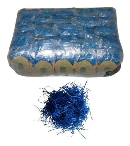 Palha Madeira Colorida Cestas Decoração Azul 40g 25 Pcts 