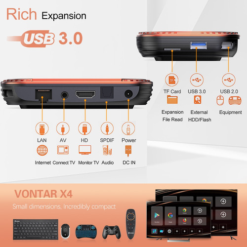 Vontar X4 Android 11.0 Tv Box Amlogic S905x4 4gb 32gb