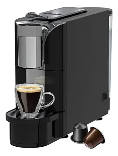 Cafetera De Cápsulas Y Espumador De Leche Negra