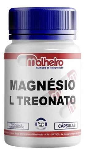 Suplemento Alimentar Magnésio L Treonato 350 Mg 60 Cápsulas Malheiro