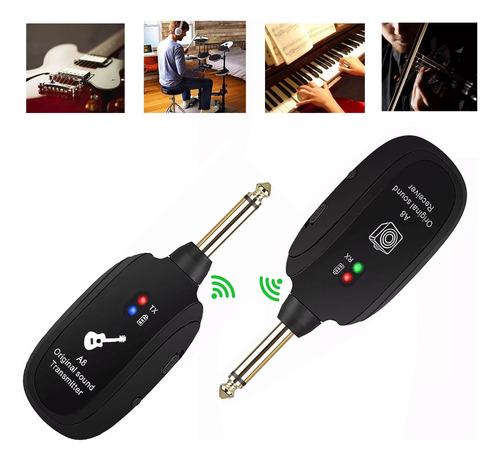Sistema Transmisor y Receptor Inalambrico Guitarra A8 Sistema Inalámbrico Para Guitarra Transmisor Inalámbrico Recargable Receptor de Guitarra Sistema de Guitarra Digital