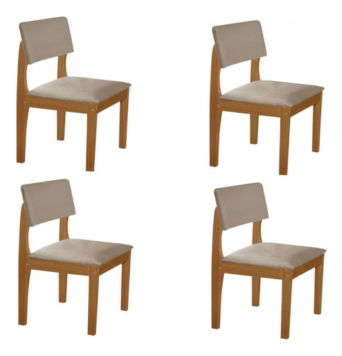 Ki 4 Cadeiras Turim Cinamomo/capuccino - Lj Móveis