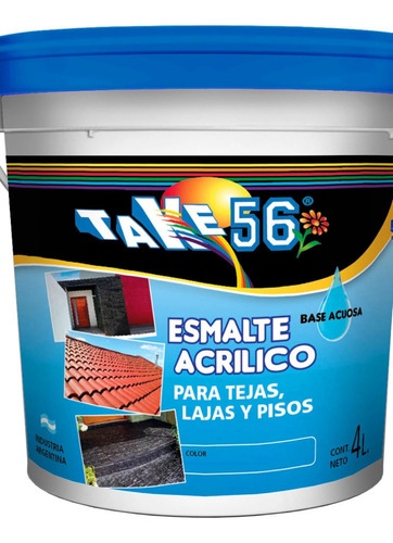 Esmalte Acrilico 4lt  Pisos Tejas Lajas Base Acuosa Negro