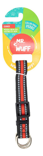 Collar Para Perro Reflejante Cierre Argollas Ajusta Mr Wuff Color Rojo Tamaño Del Collar L