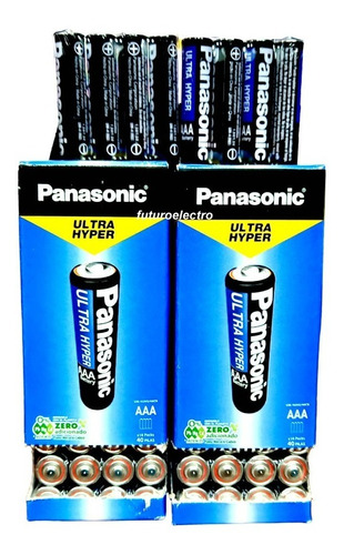 Pack Panasonic Triple Aaa 1.5v 2 Cajas Total 80 Unidades