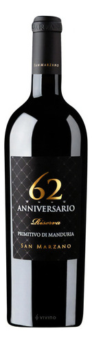 Vinho San Marzano 62 Anniversario Riserva Primitivo Manduria