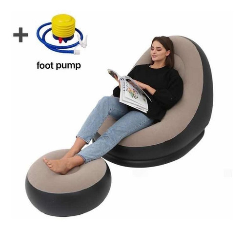 Imagen 5 de 5 de Sofa Silla Inflable Moderno Con Su Inflador