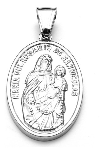 Dije Virgen De San Nicolas 3,5cm De Acero Quirúrgico 
