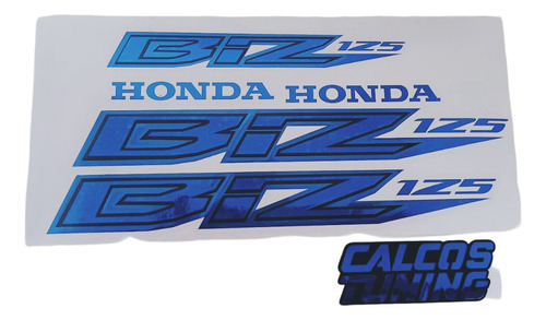 Calco Honda Biz 125 Azul Cromado