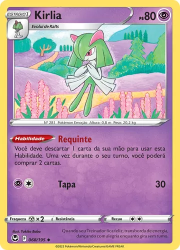 Kit Carta Pokémon Gardevoir Kirlia Ralts Tempestade Prateada