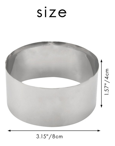 8 Unidades De Anillos Para Tartas, Aros De Mousse, Moldes Pe