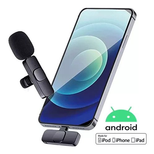 Micrófono Lavalier inalámbrico USB C, micrófono Bluetooth de solapa para  Apple iPhone 15 Pro Max/ Plus, Lavalier Microfono Inalambrico para teléfono