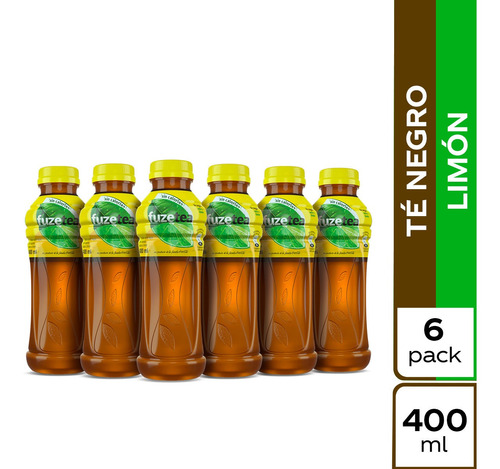 Té Negro Fuze Tea 400 Ml Limón X 6 Unds