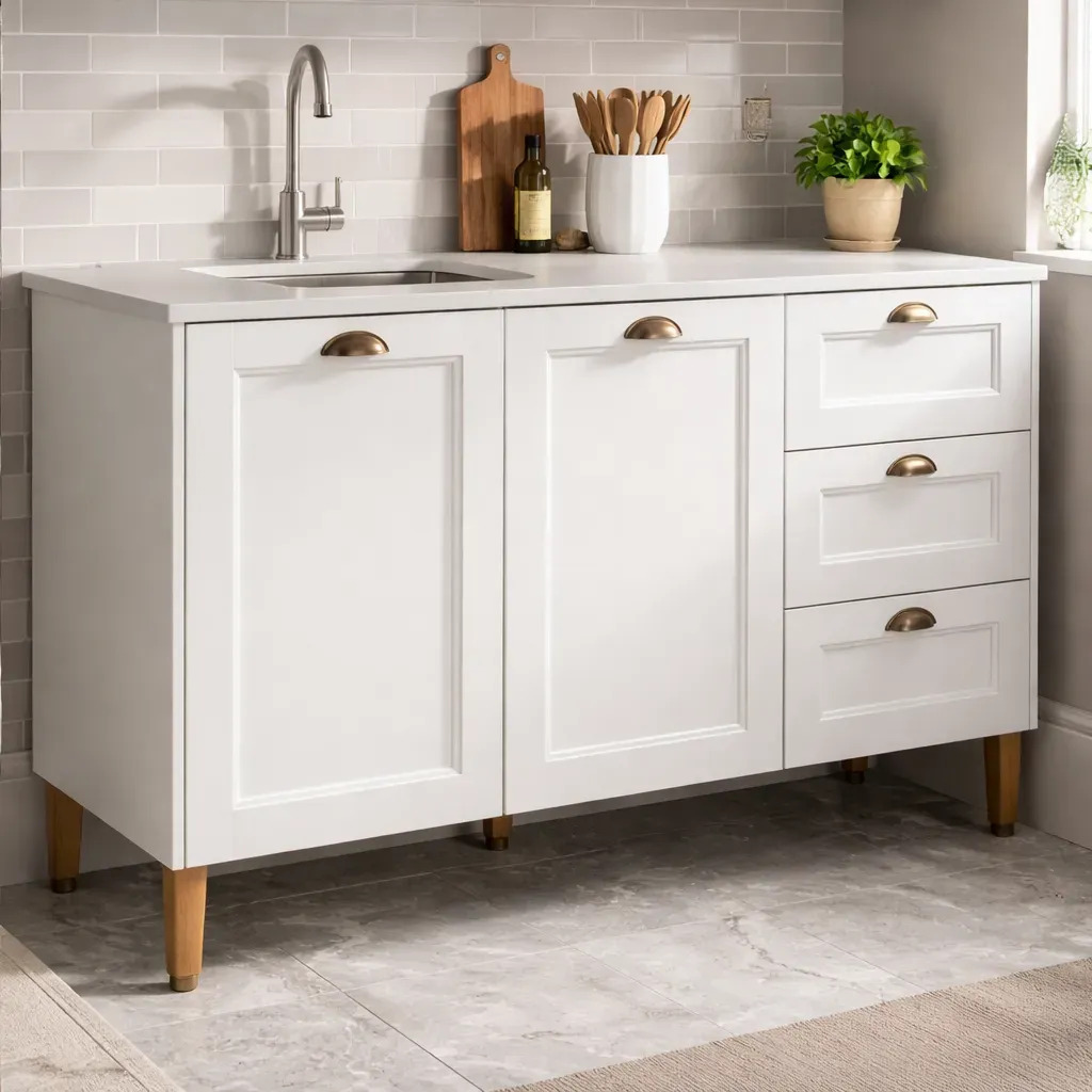 Bajo Mesada Cocina Multimóveis Lavanda 120cm Moderno Blanco