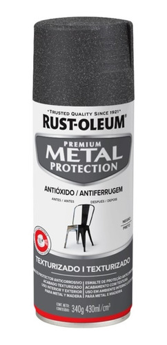 Pintura Aerosol Metal Protection Texturado Negro Rust Oleum