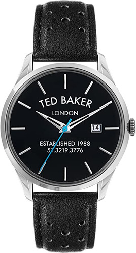 Ted Baker Leytonn Brogue Reloj Con Correa De Cuero Negro