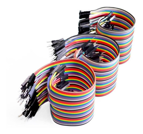 Cables Jumper Arduino 120 Unds 20cm (40m-m 40m-h 40h-h)