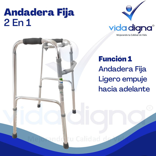 Andadera De Aluminio De Lujo 2 Funciones - Ortopédica Adulto
