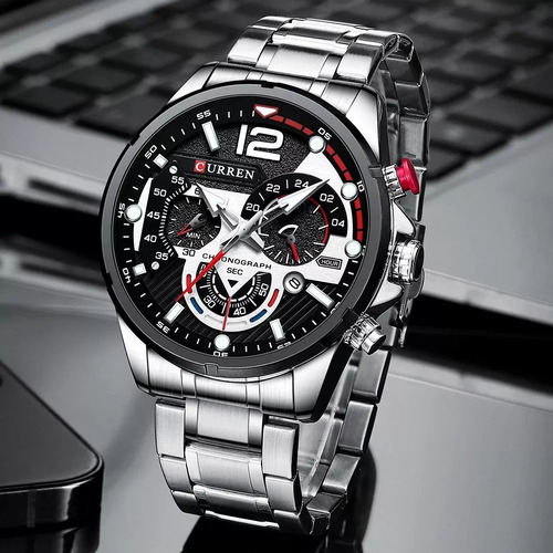 Reloj Curren 8395 Hombre Acero Inoxidable Blanco