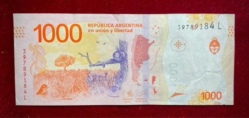 Billete 1000 Pesos Error De Impresion Sin 1000 Verde (Usado)