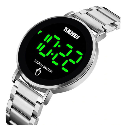 Relógio Masculino Feminino Skmei Digital 1550 Prata Touch Nf