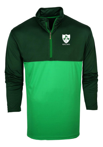 Malham Rugby Shamrock Zip Mock Neck (l) Verde Para Hombre