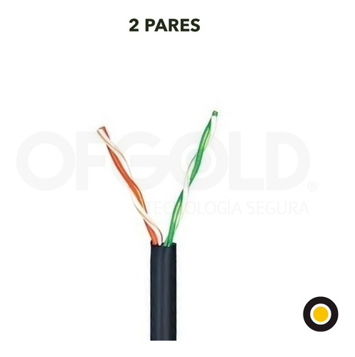 Imagen 2 de 7 de Bobina Cable Utp 305mts Cat 5e 2 Pares Exterior Alarma/video