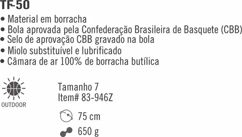 Bola De Basquete Spalding TF-250 CBB - Tamanho Oficial Nº 7 - Bola de  Basquete - Magazine Luiza