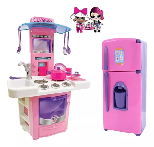 Kit Mini Brinquedo Cozinha Fogão E Microondas