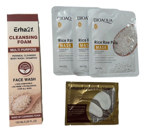 Kit Espuma Limpiadora Facial + 3 Mascarillas