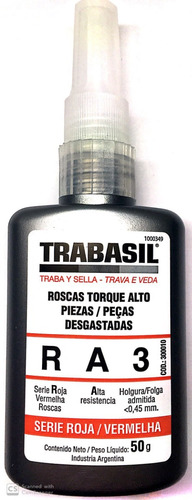 Adhesivo Trabasil Ra3 Rosca Torque Alto 50grs Anaeróbico