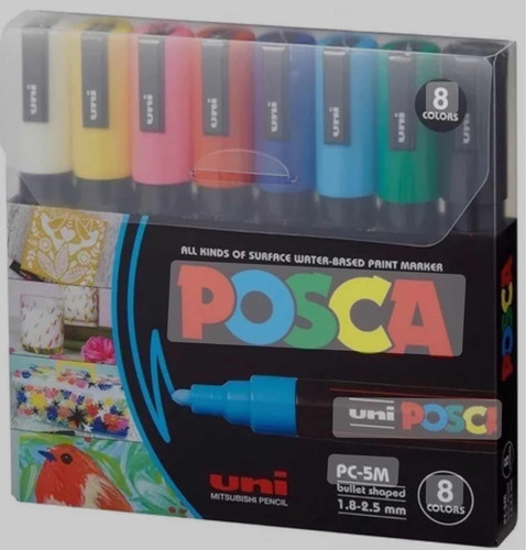 Posca - Juego De Marcadores De Pintura Acrílica 8 Plumones