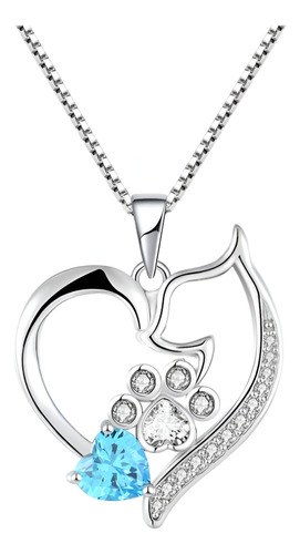 Colgante Plata 925 Corazón Turquesa Canino