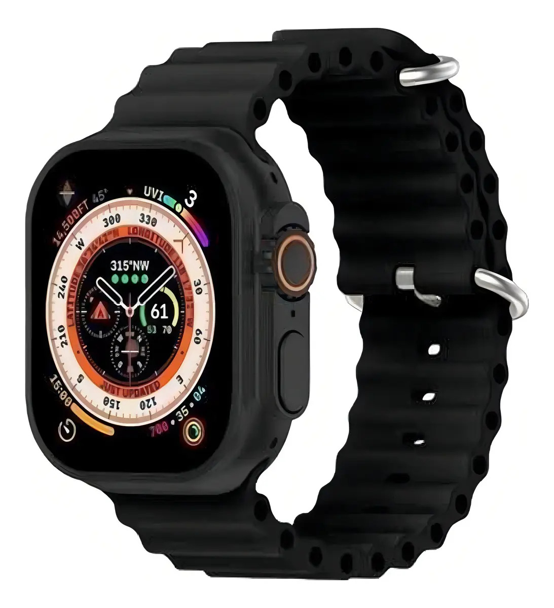Smartwatch Microwear X8 Ultra NFC 49mm Coração Faceis Android iOS Preto