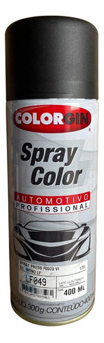 Tinta Spray Automotiva Colorgin Preto Fosco Vinílico 400ml