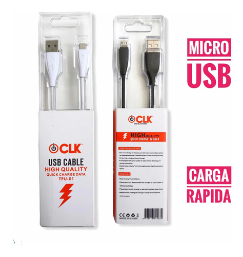 Cable Cargador Micro Usb Carga Rapida Para Samsung Xiaomi LG