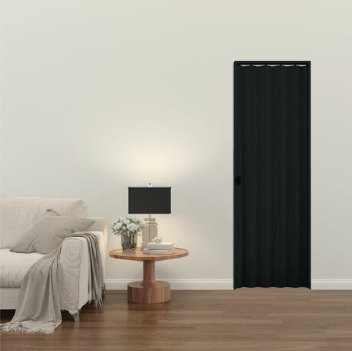 Puerta Plegadiza Negraeconómica Acordeón 70x200 En Caja