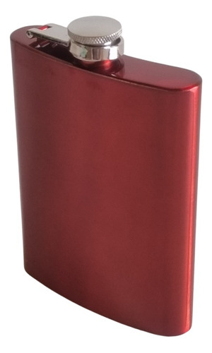 Cantil Porta Bebidas Whisky Conhaque Inox 240 Ml Cores Cor Vermelho Liso