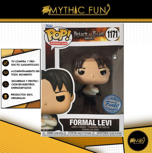 Funko Pop Attack On Titan - Formal Levi 1171 Special Edition (Usado)